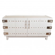 Lacquered wood and chrome sideboard